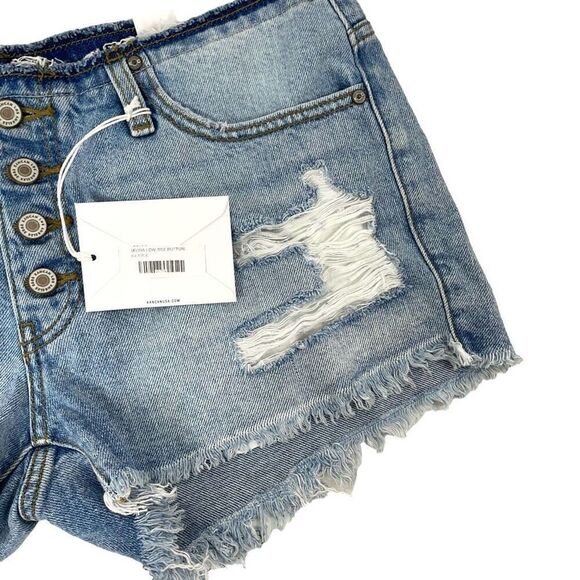 NEW KANCAN Orion Low Rise Button Down Shorts Size XL raw hem cut off - Picture 7 of 12